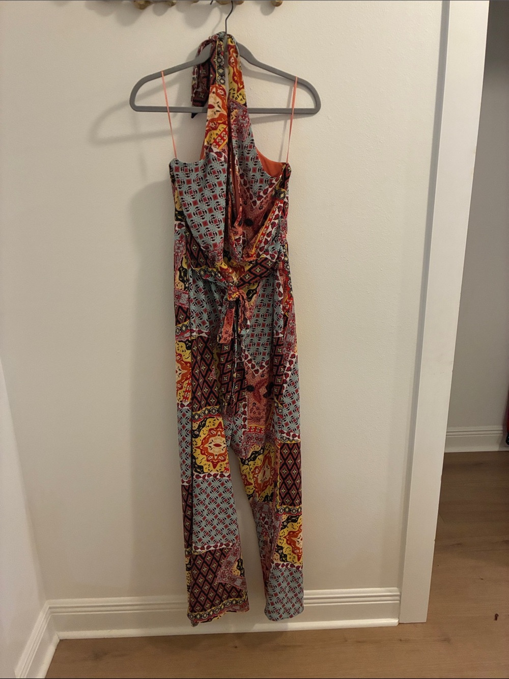 Patchwork Halter Jumpsuit in Multi-Color